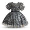 Elegant Girl Dresses, Sequins Princess Dress Baby Girl Birthday Party Puff Sleeve Prom Gown Baptism Party Dress Kids Clothes, Girls Tutu Dress