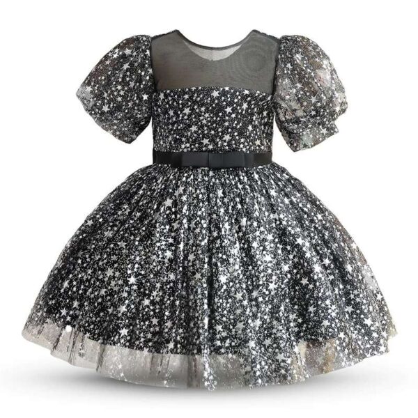 Elegant Girl Dresses, Sequins Princess Dress Baby Girl Birthday Party Puff Sleeve Prom Gown Baptism Party Dress Kids Clothes, Girls Tutu Dress