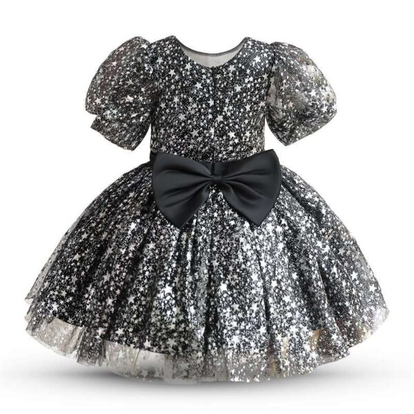 Elegant Girl Dresses, Sequins Princess Dress Baby Girl Birthday Party Puff Sleeve Prom Gown Baptism Party Dress Kids Clothes, Girls Tutu Dress