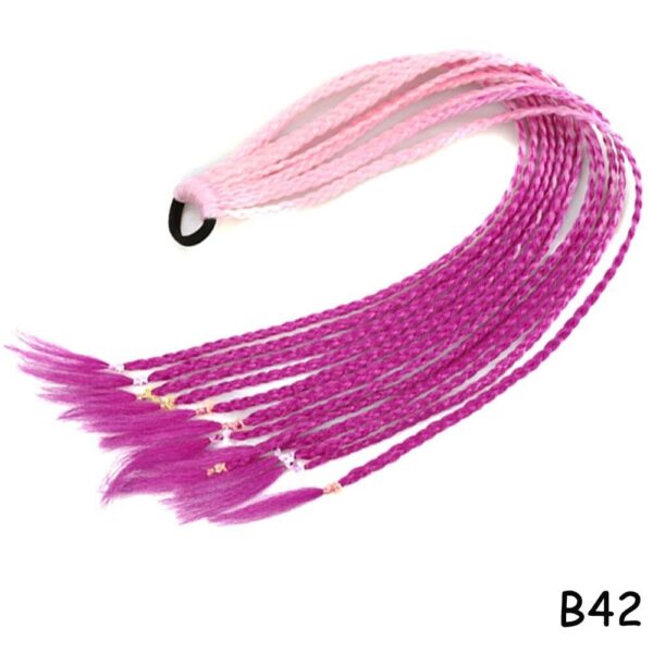 Colorful Hair Braided 60CM Elastic Rubber Band Braiding Pony Tail Hair Extensions For Girls - Ponytail Hair Bands - Hair Ornament Headbands
