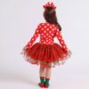 Girls Polka dot Christmas Dresses, Santa Claus Long Sleeve Winter Red Xmas Party Princess Dress Cute Kids Prom Gown