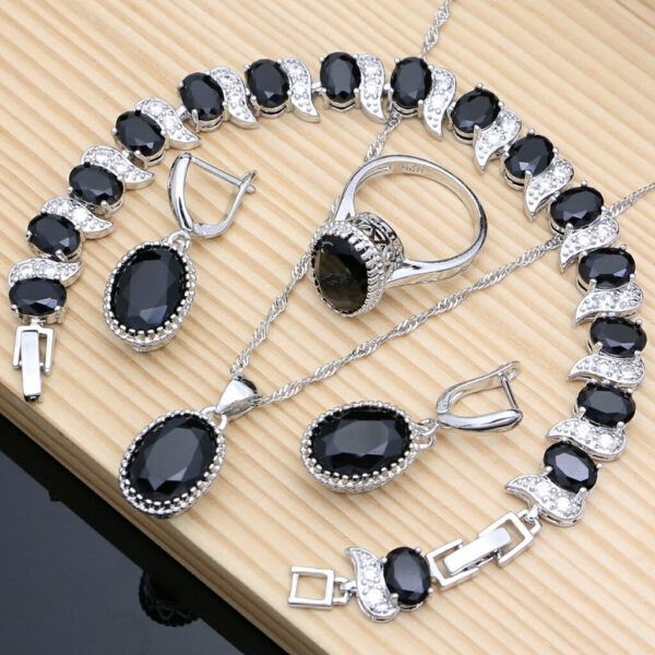 Silver 925 Bridal Jewelry Zircon Jewelry Sets For Women Earrings/Pendant/Necklace/Rings/Bracelet