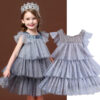 Summer Dress for Girls , Princess Gown Kids Clothes Girls Birthday Party Clothes, Girls Layered Dress