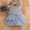 Summer Dress for Girls , Princess Gown Kids Clothes Girls Birthday Party Clothes, Girls Layered Dress