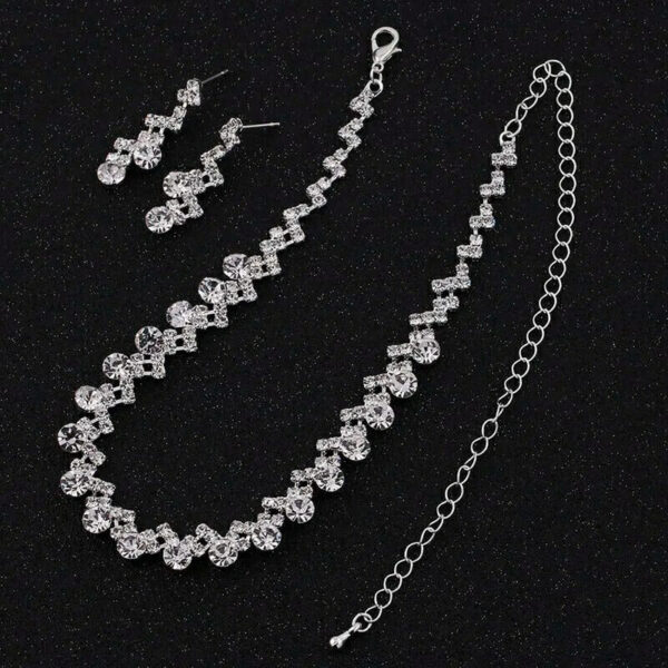 Bridal Jewelry Sets, Necklace Earrings Sets for Women Party Wedding Jewelry Sets, Pearl Crystal Necklace