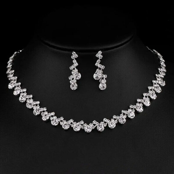 Bridal Jewelry Sets, Necklace Earrings Sets for Women Party Wedding Jewelry Sets, Pearl Crystal Necklace