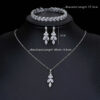 Necklace Set for brides bridal jewelry Wedding Bridal Drop Earrings Jewelry Set silver leaf wedding Earrings Necklace jewelry set