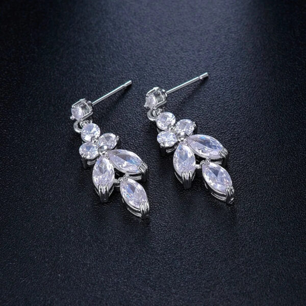 Necklace Set for brides bridal jewelry Wedding Bridal Drop Earrings Jewelry Set silver leaf wedding Earrings Necklace jewelry set