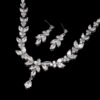 Silver Bridal necklace and earrings| Bridal jewelry set | Wedding necklace set| Leaf style Wedding jewellery for bride
