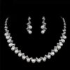 Bridal Jewelry Sets, Necklace Earrings Sets for Women Party Wedding Jewelry Sets, Pearl Crystal Necklace