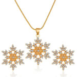 Snowflake Earrings, Snowflake Necklace, Winter Necklace Set, Gold Snowflake Earrings, Christmas Earrings, Christmas Necklace