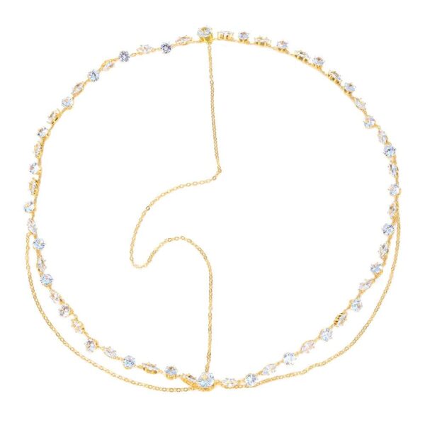 Water Drop Forehead Chain, Boho Bridal Wedding Head Chain, CZ Leaf Forehead Headband Chain, Hair Jewelry for Women, Crystal Headpiece