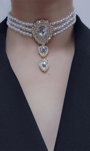 Bridal jewelry set, Bridal choker necklace, Wedding choker, white pearl jewelry set, bridesmaid jewelry, Pearls Choker Set