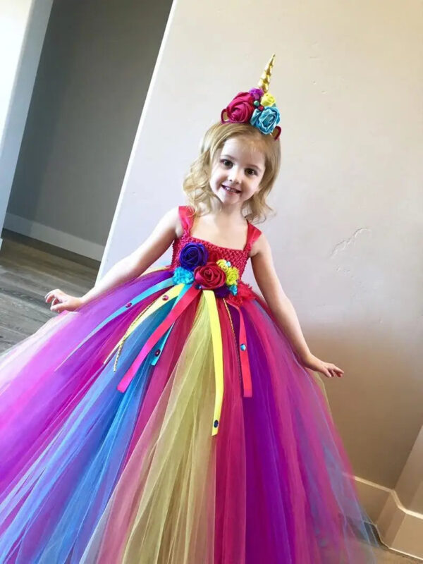 Rainbow Dress, Unicorn Tutu Dress, Girls Unicorn Dress, Girls Rainbow Dress, Unicorn Birthday dress, Unicorn Party Dress