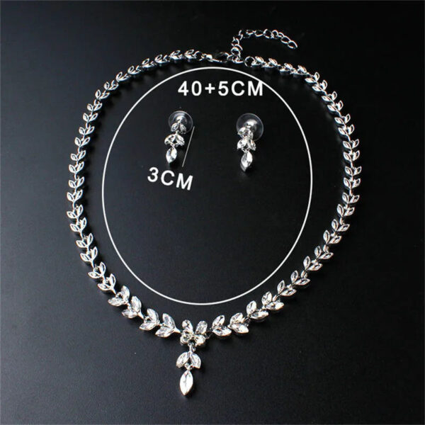 Silver Bridal Necklace And Earrings Necklace | Jewelry Set | Wedding Set| Leaf Style Jewellery For Bride | Wedding necklace set (AU Stock)