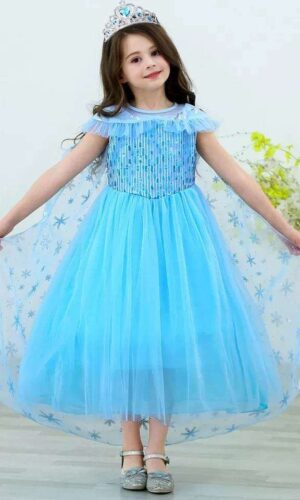 Princess Party Snow Queen Dress With Cloak, Girls Princess Dress, Girls Princess Party Dress, Snow Queen Costume, Princess Costume, Princess Cosplay dress, Girls Birthday Dress