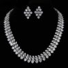 Chunky Bridal Jewelry Sets Silver necklace set cubic zirconia Jewellery set Wedding Jewelry Sets for Women