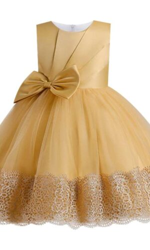Elegant Girl Dresses, Sequins Princess Dress Baby Girl Birthday Party Flower Bow Prom Gown