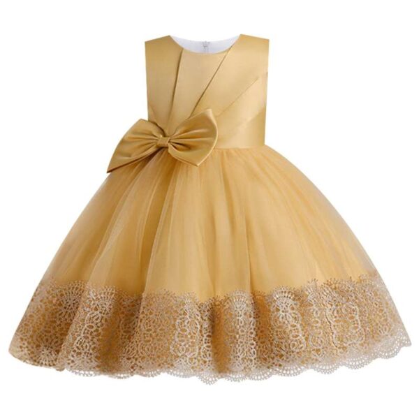 Elegant Girl Dresses, Sequins Princess Dress Baby Girl Birthday Party Flower Bow Prom Gown