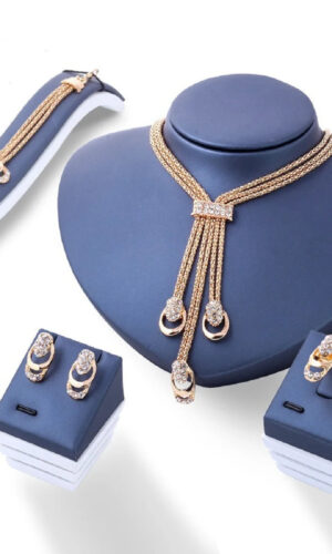 Fashion Bracelets Earrings Rings Necklaces Jewelry Sets for Women Wedding Engagement Party Jewelry | Wedding Costume Jewelry Set | (4 Piece Set) Bridal Jewelry Sets