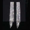 Crystal Wedding Earrings, Big Bridal Earrings,Long Tassel Earrings,Bridal Drop Dangling Earrings,Wedding earrings