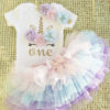 Princess Baby Dress, Girls First Birthday Dress, Girls 1 Year Outfit, Baby Girl Tutu Dress, Cake Smash Outfit, First Birthday Romper, baby Unicorn Dress
