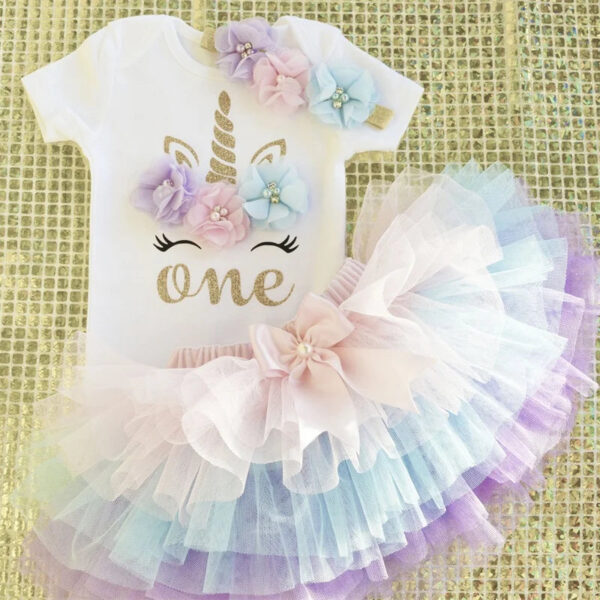 Princess Baby Dress, Girls First Birthday Dress, Girls 1 Year Outfit, Baby Girl Tutu Dress, Cake Smash Outfit, First Birthday Romper, baby Unicorn Dress