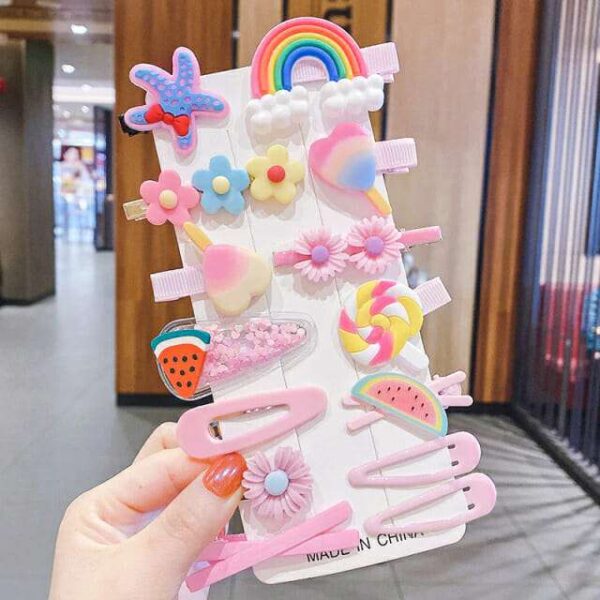 14Pcs/Set Kids Cute Hair Accessories, children Hairclips ,Gifts Hairpins, Hair Accessories, Kids Cute Clips, Sweet Colour Hairpins