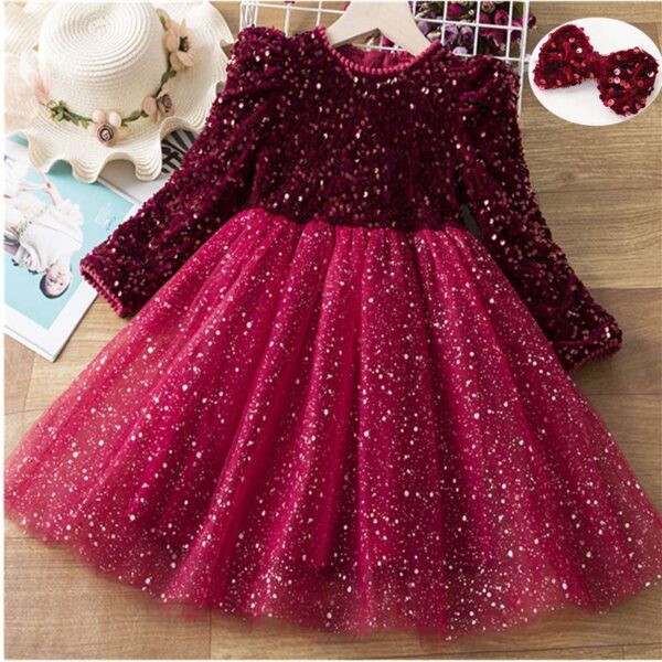 Elegant Lace Tulle Princess Tutu Dress | Girls Bridesmaid & Partywear Ball Gown | Sequin Formal Prom Dress for Girls