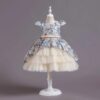 Retro Floral Baby Girls Princess Ball Gown Layers Mesh Party Dress Girls Tutu Layered Dress party dress