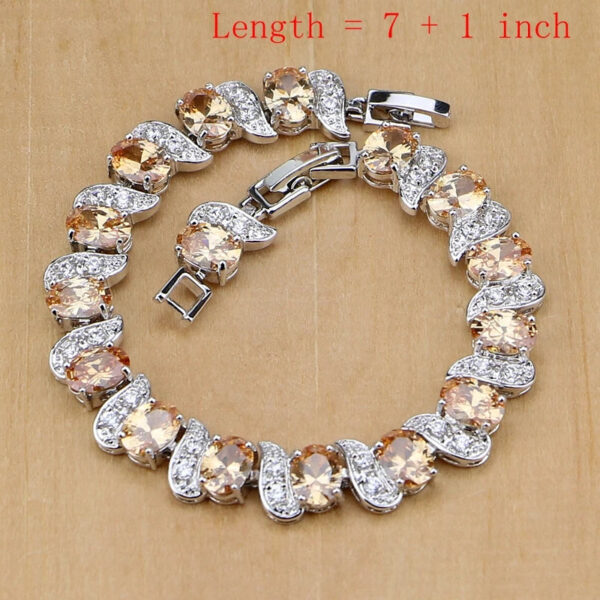 Silver 925 Bridal Jewelry, Zircon Jewelry Sets, Silver Jewelry Set , Sterling silver Necklace, Pendant necklace set, Silver Jewellery