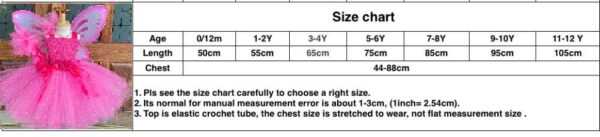 Girls Pink Flower Fairy Tutu Dress: Butterfly Wing Princess Party Costume - Kids Tulle Dress Butterfly Princess Dress