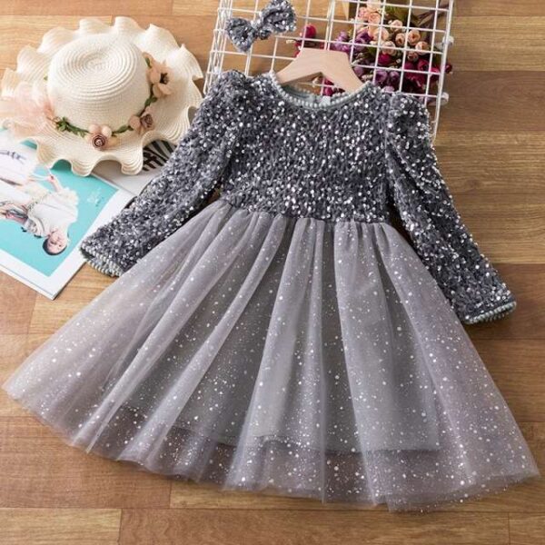 Elegant Lace Tulle Princess Tutu Dress | Girls Bridesmaid & Partywear Ball Gown | Sequin Formal Prom Dress for Girls
