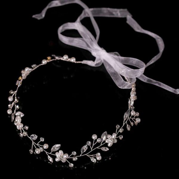 Gold/Silver Color Flower Ribbon Hairband Headband Girl or Woman Headpiece Tiara Wedding Bridal Hair Jewellery Accessory