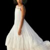 White Lace Cotton Flower Girl Dresses - Long Princess Maxi Dress for Girls' Birthdays and Special Occasions