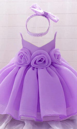 Elegant 3D Flower Baby Party Dress | Christmas, 1st Birthday, Toddler Princess, Wedding & Bridesmaid Gown