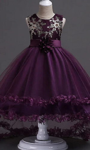Girls Purple dress, Purple dress for girls ,trailing dress Girls birthday dress girl's long dress