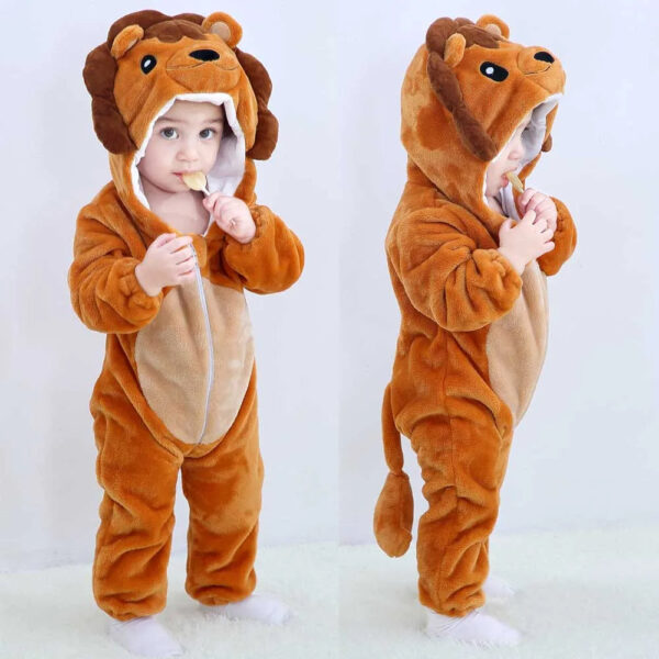 Adorable Animal Bodysuits: Boys & Girls Baby Rompers, Winter Cosplay Costumes, lion costume
