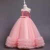 Girls Long Dresses, Flower Girl Dress, Lace Tulle Dresses, Girls Birthday Dress, Long Flower Girl Dress, floor-length girl dress, lace flower girl dress