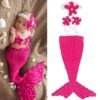 Baby Mermaid Costume set New Born Photography Props Newborn Photo Props Infant Knitted Pearl Headband
