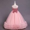 Girls Long Dresses, Flower Girl Dress, Lace Tulle Dresses, Girls Birthday Dress, Long Flower Girl Dress, floor-length girl dress, lace flower girl dress