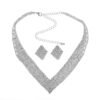 Silver Bridal Necklace And Earrings Necklace | Jewelry Set | Wedding Set| Leaf Style Jewellery For Bride | Wedding necklace set (AU Stock)