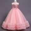 Girls Long Dresses, Flower Girl Dress, Lace Tulle Dresses, Girls Birthday Dress, Long Flower Girl Dress, floor-length girl dress, lace flower girl dress