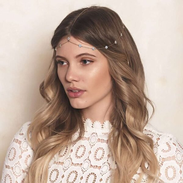 Flower Headband Chain Headpiece Wedding Hair Jewelry Bohemia Hair Chain Women Hair Accessories Women Headpiece Bridal Wedding Head Chain