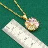 Exquisite 925 Silver Gold Color Jewelry Set with Multicolor Zircon Accents – Perfect for Weddings and Special Occasions
