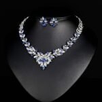 Glamorous Leaf-inspired Jewelry Set: Perfect for Weddings and Parties, Leaves Jewelry Sets for Women, Bridal Necklace Earrings Set, Wedding jewellery, Party Necklace