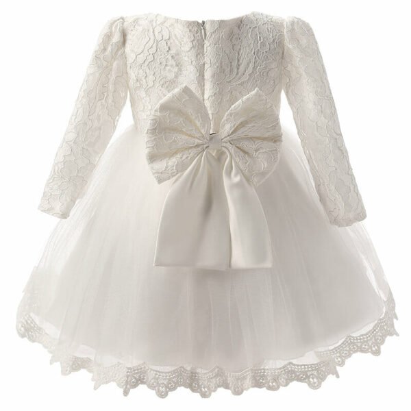 Toddler Christening gown, flower girl dress, Girls church dress, Newborn White Baptism dress, Toddler White dress, Christening Dress, Baby Girl Long Sleeves Dress