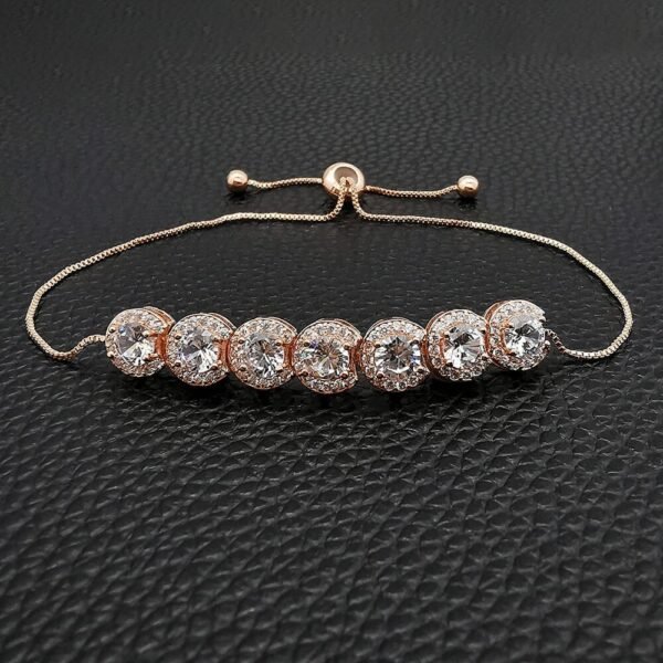 Flower girl Bracelet Gift, Junior Bridesmaid Gift, Green Pink Rose Gold Silver Bracelet, Cubic Zirconia Bracelet