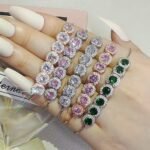 Flower girl Bracelet Gift, Junior Bridesmaid Gift, Green Pink Rose Gold Silver Bracelet, Cubic Zirconia Bracelet