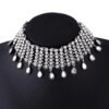 Indian Necklace set for Women, Party Jewelry, Choker set, Party Necklace, Rhinestone Choker Necklace, Water Drop necklace